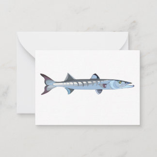 Correspondance Elégant Barracuda poisson carte de note