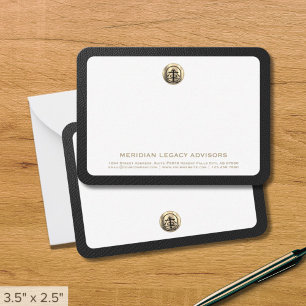 Correspondance Élégant logo classique or carte de notes d'affaire