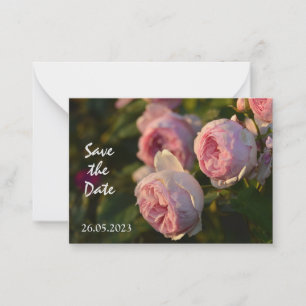 Correspondance Fleur de jardin rose Enregistrer la carte de date