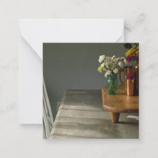 Correspondance Fleurs et table Vintage Carte de voeux pour la vie