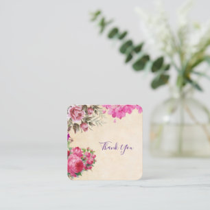 Correspondance Fleurs roses vintages Carte de remerciements