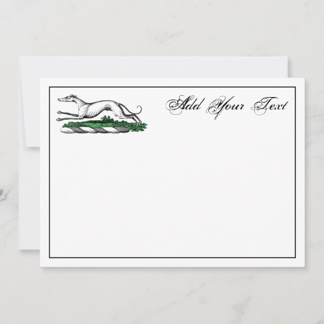 Correspondance Greyhound Whippet exécutant une carte de note de c (Devant)