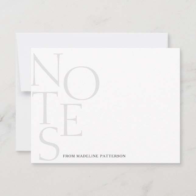 Correspondance Gris noir simple | Notes de la carte Note (Devant)