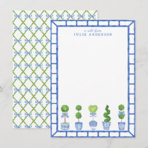 Correspondance Jardin opiaire en bambou Carte de note Chinoiser