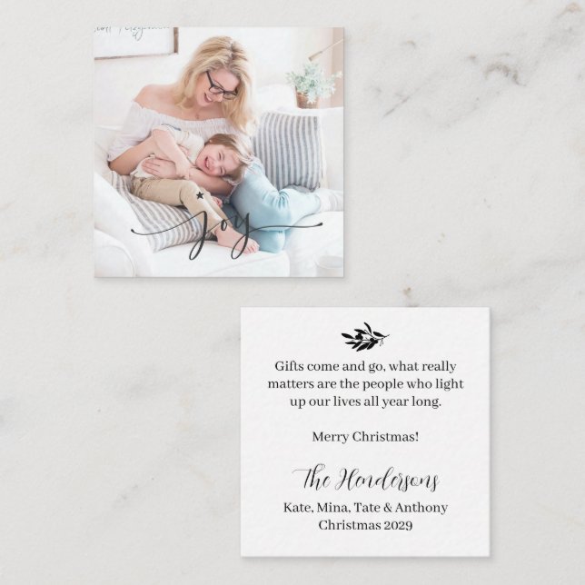 Correspondance JOIE Classique Joyeux Noël BUDGET Carte de note (Devant / Derrière)