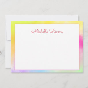 Correspondance Jolie carte de nom à l'aquarelle colorée