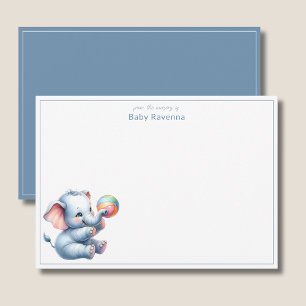 Correspondance Jolie carte de remerciement de naissance éléphant