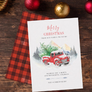 Correspondance Joyeux Noël Rouge Camion Buffalo Carte de famille