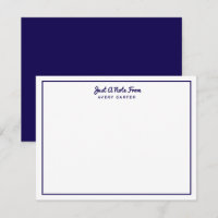 Juste une note de carte de note de bordure bleu ma