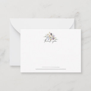 Correspondance Merci de Carte pour notes floral pourpre