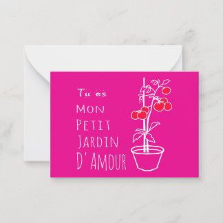 Correspondance Mon jardin d'amour sur ma carte de voeux.