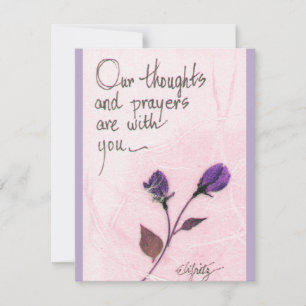 Correspondance Nos pensées et nos prières disant roses carte de n