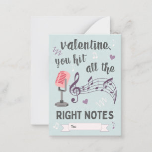 Correspondance Notes de droite Carte de note de la Saint Valentin