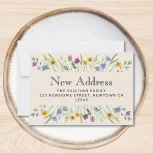 Correspondance Nouvelle carte de voeux de déménagement floral Adr