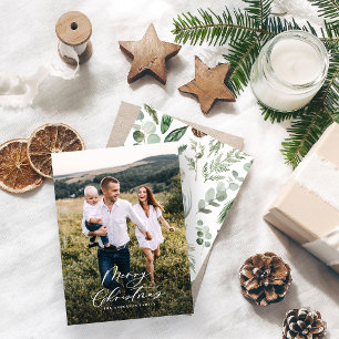 Correspondance photo budget Noël élégant script Carte de vacances