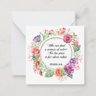 Correspondance Proverbes 31 Femme de vaillance Rose Carte de note