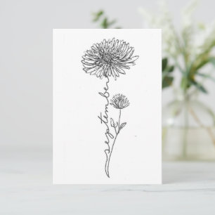 Correspondance Septembre Carte d'anniversaire de la fleur de nais