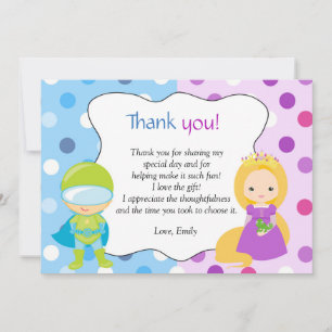 Correspondance Superhero Princess Merci Carte de note