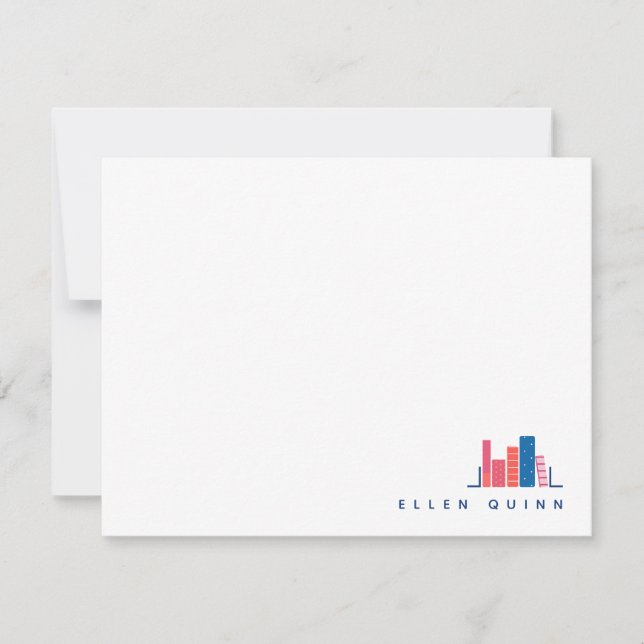 Correspondance Ver de livre sur carte de note bleu (Devant)