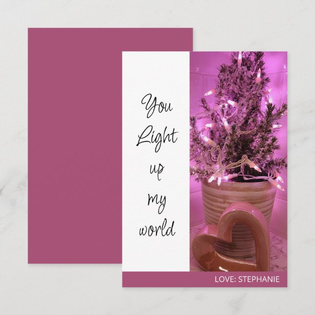 Correspondance Vous Illuminez Ma Carte de la Saint-Valentin (Devant / Derrière)