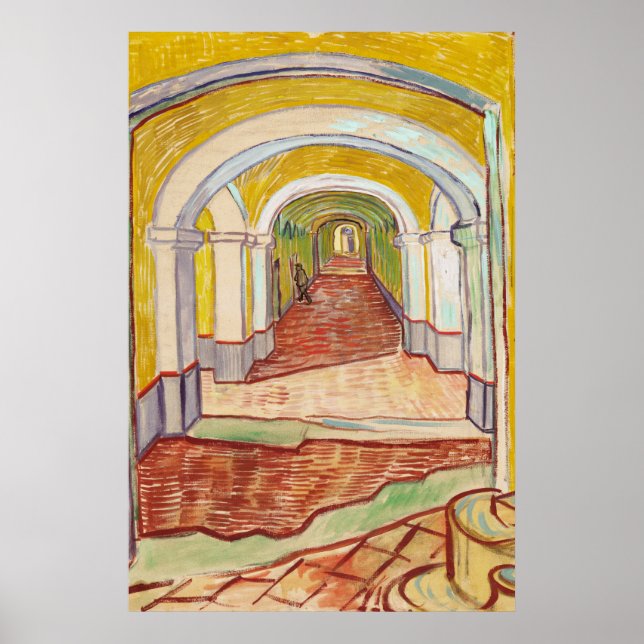 Corridor in the Asylum (by Vincent van Gogh) Poster (Front)