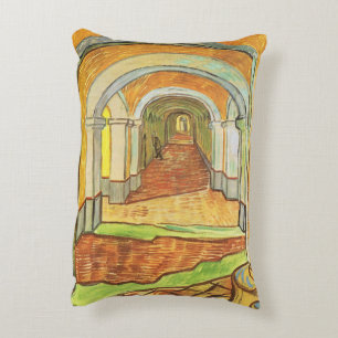 Corridor of Saint Paul Asylum by Vincent van Gogh Accent Pillow