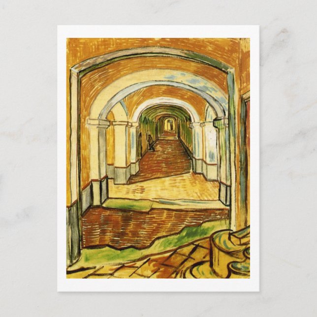 Corridor of Saint-Paul Asylum, Vincent van Gogh Postcard (Front)