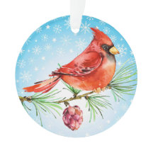 CORRIGÉ : Cardinal - Ornement d'oiseaux rouges