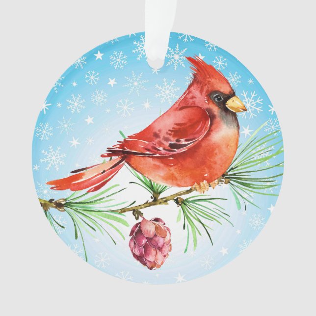 CORRIGÉ : Cardinal - Ornement d'oiseaux rouges (devant)