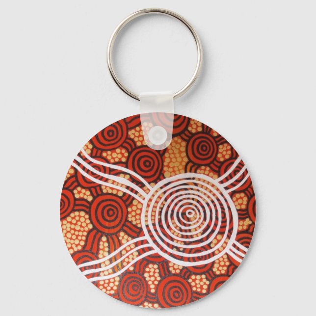 Corroboree II Aboriginal Art Keychain (Front)