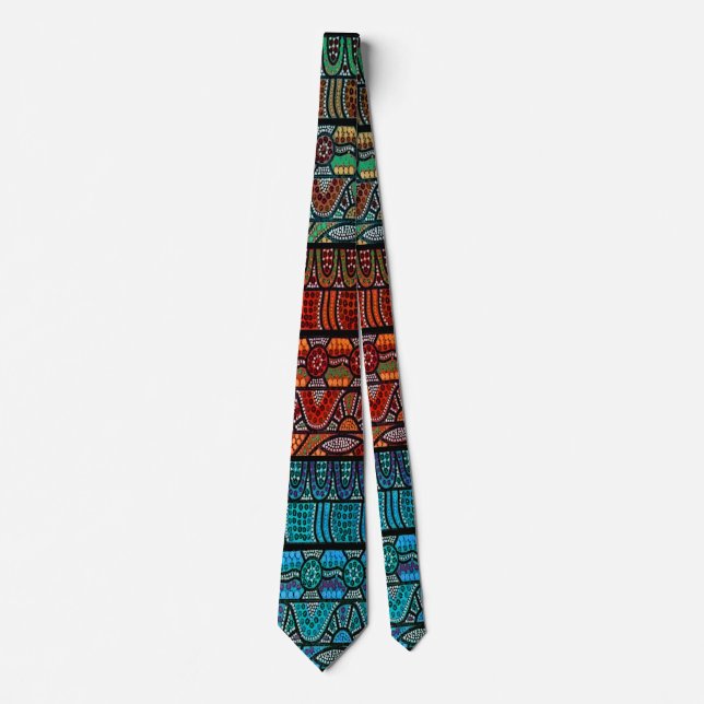 Corroboree Panel Aborigina Art Tie (Front)