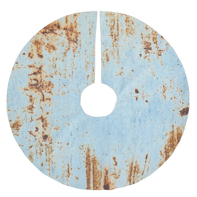 Corroded metal, grunge texture background. brushed polyester tree skirt (Front)