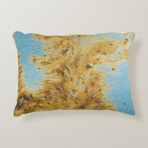 Corroded White Metal: Rust Streaks Texture Accent Pillow