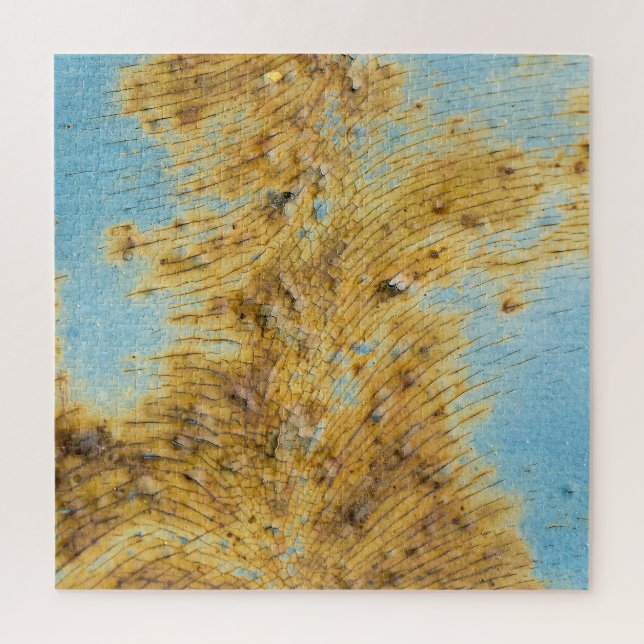Corroded White Metal: Rust Streaks Texture Jigsaw Puzzle (Vertical)