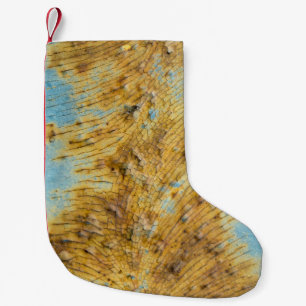 Corroded White Metal: Rust Streaks Texture Small Christmas Stocking