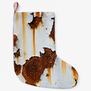 Corroded White Rust Streaks Small Christmas Stocking