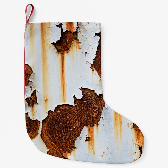 Corroded White Rust Streaks Small Christmas Stocking (Front)