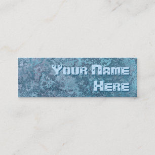 Corrosion blue print side text skinny mini business card