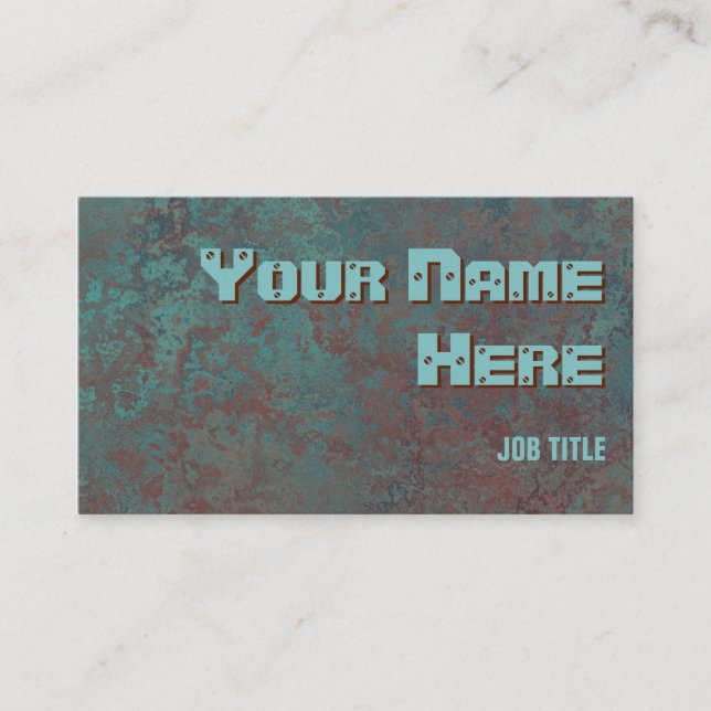 Corrosion "copper" print business card side text (Front)