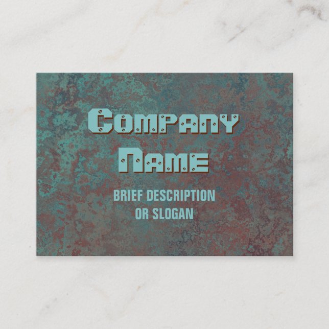 Corrosion "copper" print 'description' chubby business card (Front)