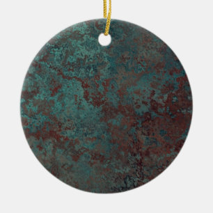 Corrosion "Copper" print ornament round