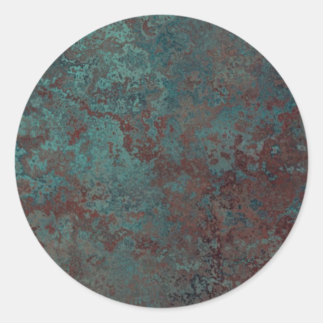 Corrosion "Copper" print sticker round (Front)