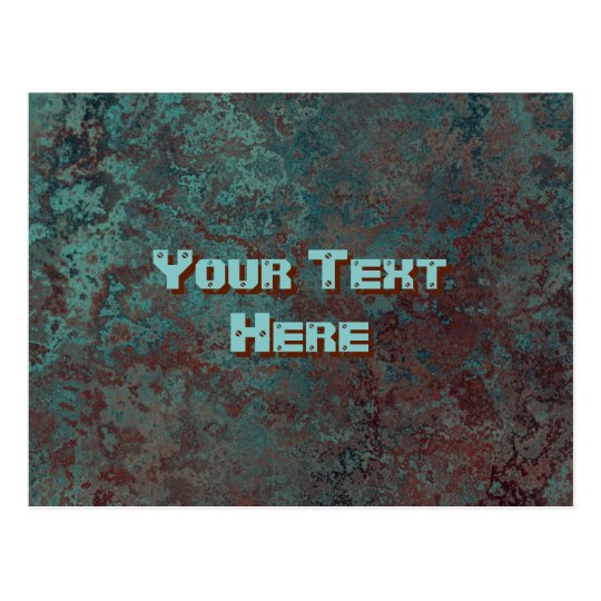 Corrosion "Copper" print Text postcard