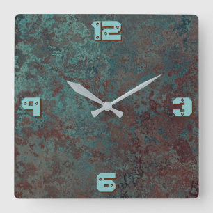 Corrosion "cuivre" horloge d'impression 'numéros' 