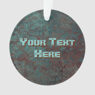 Corrosion "cuivre" imprimé Texte acrylique rond