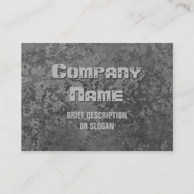 Corrosion grey print 'description' chubby business card (Front)