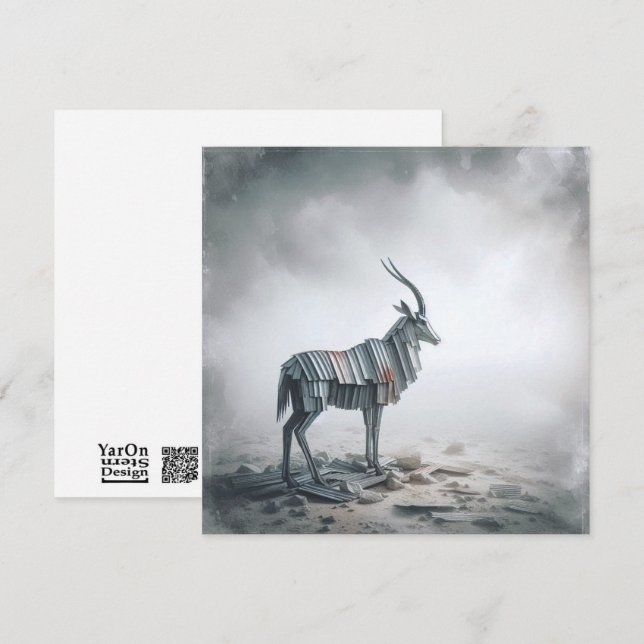 Corrugated Gazelle Greeting Card (Front/Back)