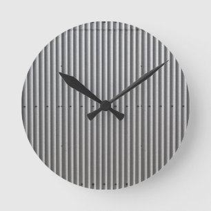 Corrugated Metal Background Round Clock