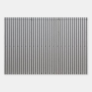 Corrugated Metal Background Wrapping Paper Sheet