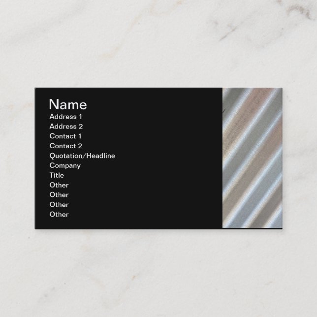 corrugated sheet metal business card (Front)